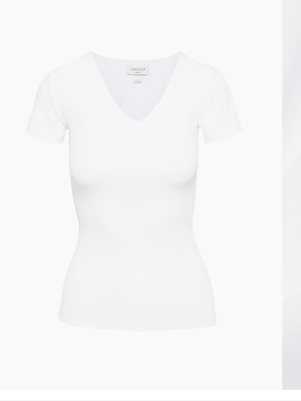 Contour V-Neck Hip T-Shirt Bright White small